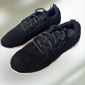 Allbirds Mens Size‎ 10 Black Wool Runner Fluff Sherpa Shearling Athletic Sneaker